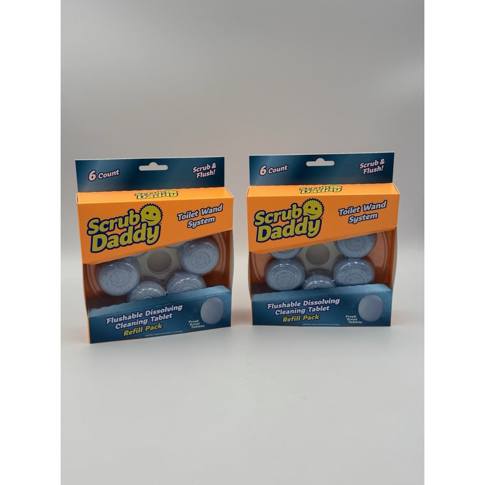 Scrub Daddy Toilet Wand‎ Refill Pack 6 Count Flushable Cleaning Tablets Lot of 2